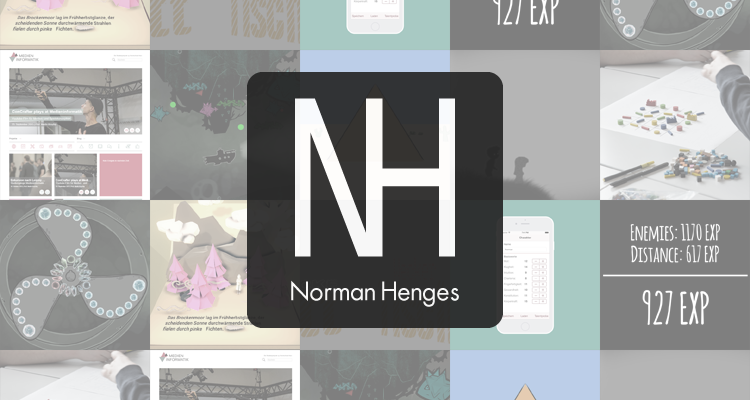 NH logo with several images in the background